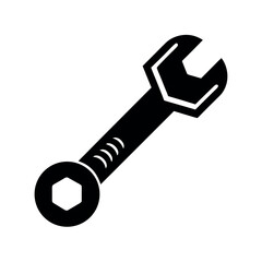 Mechanical Bolt with Wrench Icon Vector Illustration