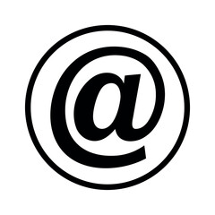 Mention Symbol Inside Circle Icon Vector Illustration