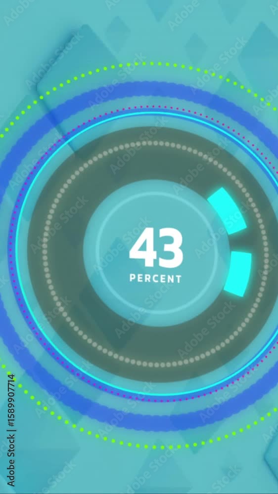 Poster animation of scope scanning and data processing over green background