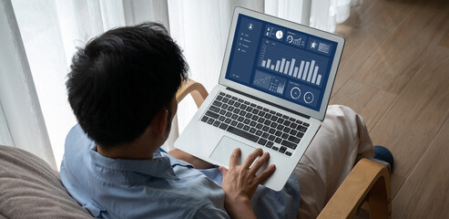 Business data dashboard provide modish business intelligence analytic for marketing strategy...