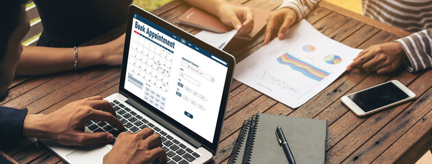 Online applointment booking calendar for modish regristration on the internet website