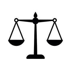 Scales of Justice Balanced Icon Vector Illustration