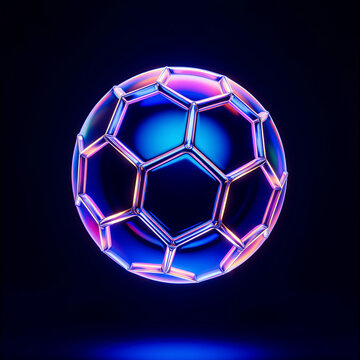 3d soccer ball on black background