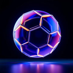Naklejka premium 3d soccer ball on black background