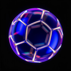 Naklejka premium 3d soccer ball on black background