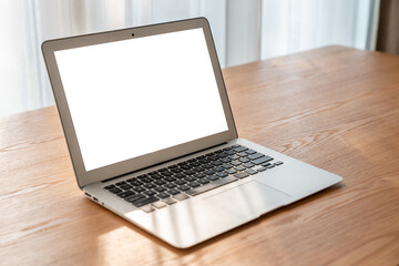 White empty screen on modish computer for your design mock up on the monitor display
