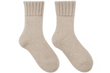 Warm knitted wool socks hanging, protecting feet from chilly temperatures with soft, cozy texture