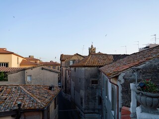 Fototapeta premium Rooftop view over the Medieval old town of Viterbo. Viterbo, Lazio region, Italy