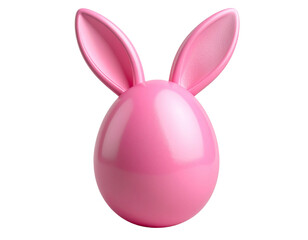 Fototapeta premium A sleek pink Easter egg with clean, smooth surface and a minimalist pair of bunny ear
