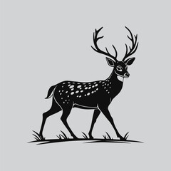Realistic Spotted Deer Silhouette