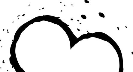 Irregular blob shape design with a central hollow semicircle.