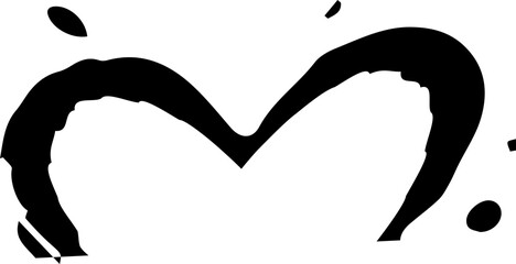 Mini ink heart design with a central hollow semicircle.