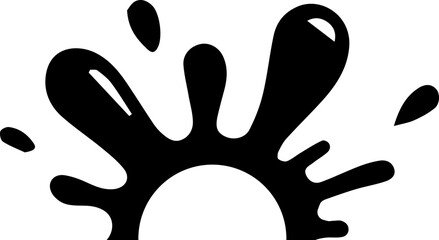 Mini ink flower design with a central hollow semicircle.