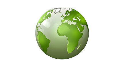 Fototapeta premium Green Earth Globe, isolated on transparent background