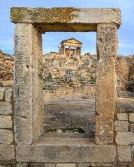 A view of the Roman ruins of Dougga (Thugga) in Tunisia