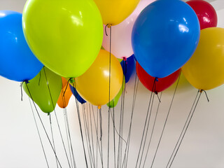 Colorful baloons with black strings © elvis901