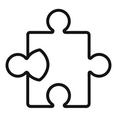 Single Jigsaw Puzzle Piece Outline for Strategy and Solutions