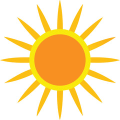 Sun vector illustration bright yellow sun icon symbol of summer and sunshine