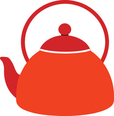 Obraz premium Red Teapot Vector Illustration Clipart on White Background