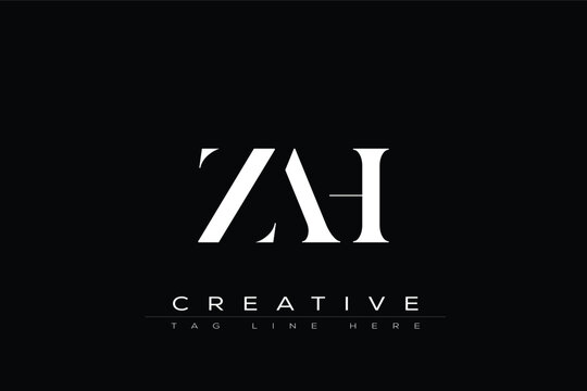 ZAH abstract letter logo design. This logo is designed by three abstract letters.