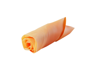 Rolled Peach Fabric Swatch on Transparent Background