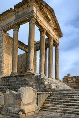 A view of the Roman ruins of Dougga (Thugga) in Tunisia