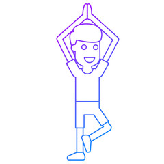 Illustration of Man Doing Yoga Pose