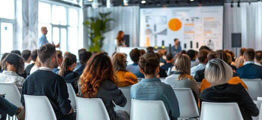 Participants are attentively listening to a speaker during an informative session at a contemporary venue, fostering discussion and learning Generative AI