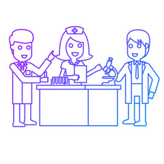 Illustration of Nurse getting lab results from Medical Technologist