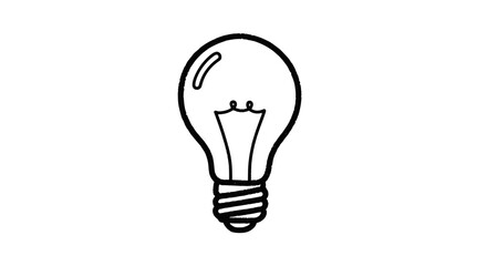 Lightbulb vector illustration in chalk drawing style on transparent background  