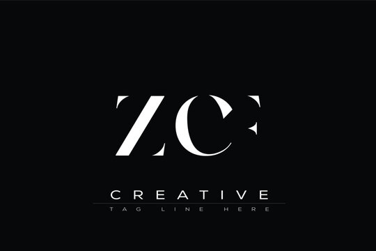 ZCF abstract letter logo design. This logo is designed by three abstract letters.