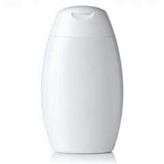 AI generated mockup of blank white plastic cosmetic bottle with flip cap isolated on light background