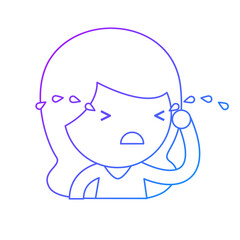 Illustration of a Girl Crying