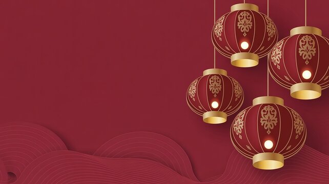 Luna new year, Festive Red Lanterns with Gold Accents, Celebrating Chinese New Year.