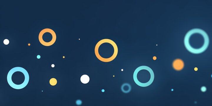 Blue background with many circles of different colors