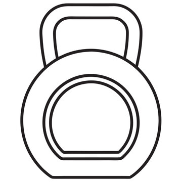 recommend clip art: Kettlebell outline icon simple black and white weightlifting fitness