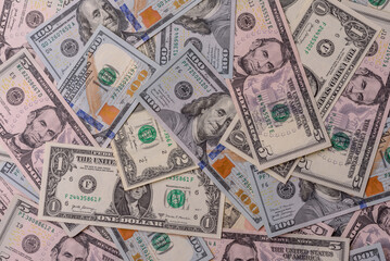 USA money, cash paper dollars, american business and financial transactions. Cash dollars