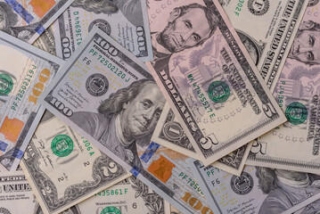 USA money, cash paper dollars, american business and financial transactions. Cash dollars