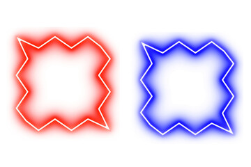 Glowing Red vs Blue Electric Zig Zag Explosion Frames for Text or Design PNG