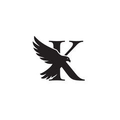 Fototapeta premium Majestic Falcon Emblem Incorporating the Letter K for Sophisticated Branding