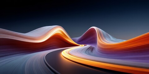 Mountain range with a winding road in the middle