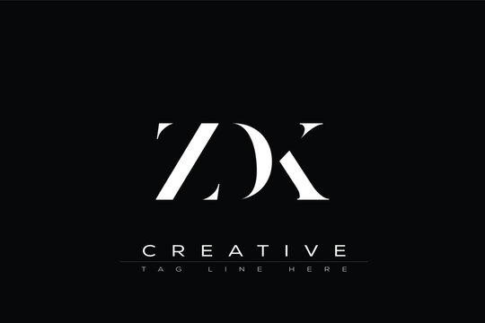 ZDK abstract letter logo design. This logo is designed by three abstract letters.