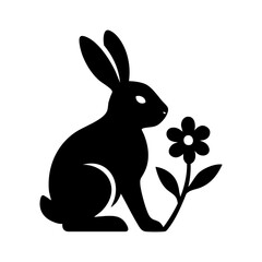 Obraz premium Rabbit with floral accent