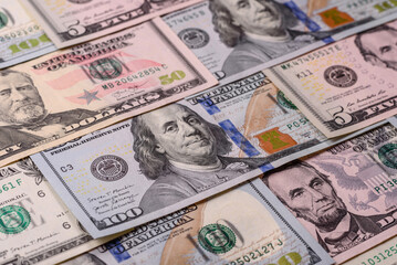 USA money, cash paper dollars, american business and financial transactions. Cash dollars