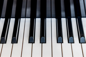 Close-Up View of Piano Keys in a Symmetrical Pattern