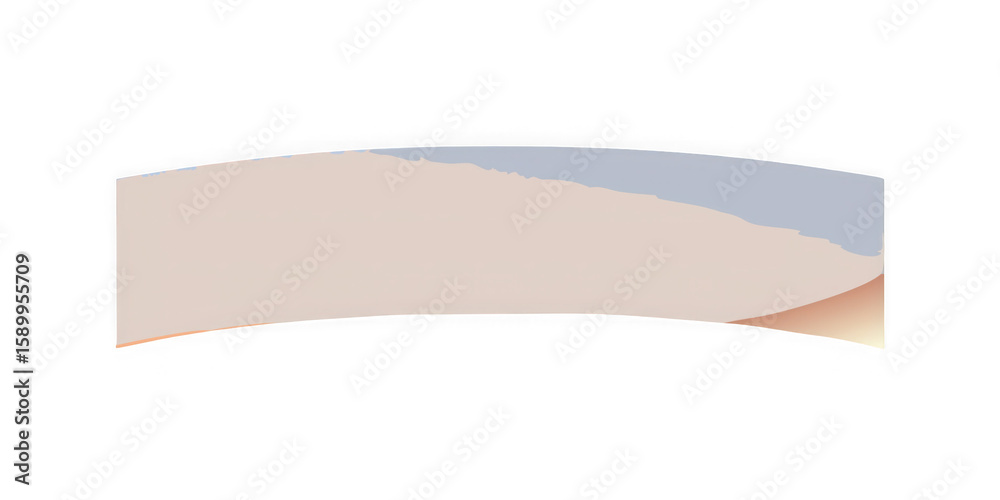 Poster curved abstract shape with gradient colors isolated on transparent background