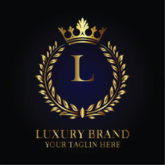 Elegant Royal Luxury Brand Logo Design Letter L Logo

