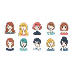 Adorable Cartoon woman Avatar – Flat Style Vector Character Design