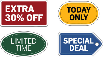 Sale promotion vector graphic with extra off special deal today only and limited time offer design