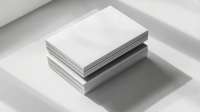 A stack of white paper sits on top of a table, ready for use